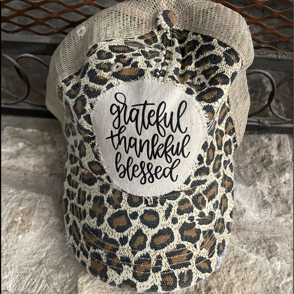 Thankful grateful blessed trucker ball cap - Picture 2 of 2